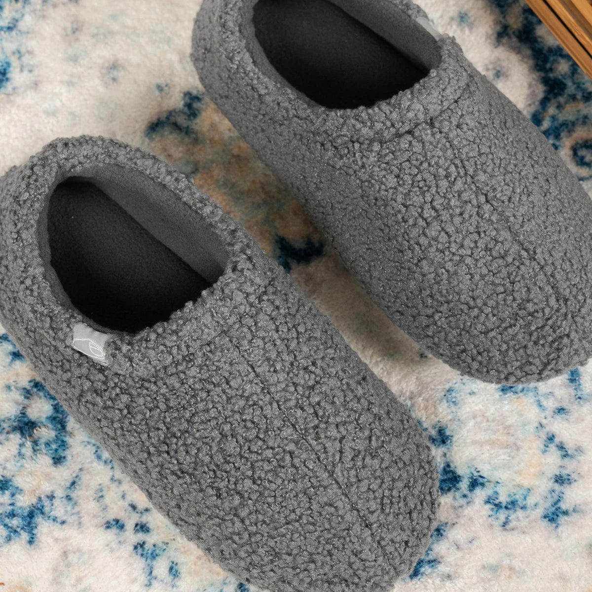 Women's Soft Curly Cozy Loafer Slippers with Polar Fleece Lining