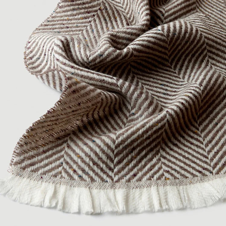 Luxury Women's Scarves | Cashmere & Wool Blend Herringbone Shawls