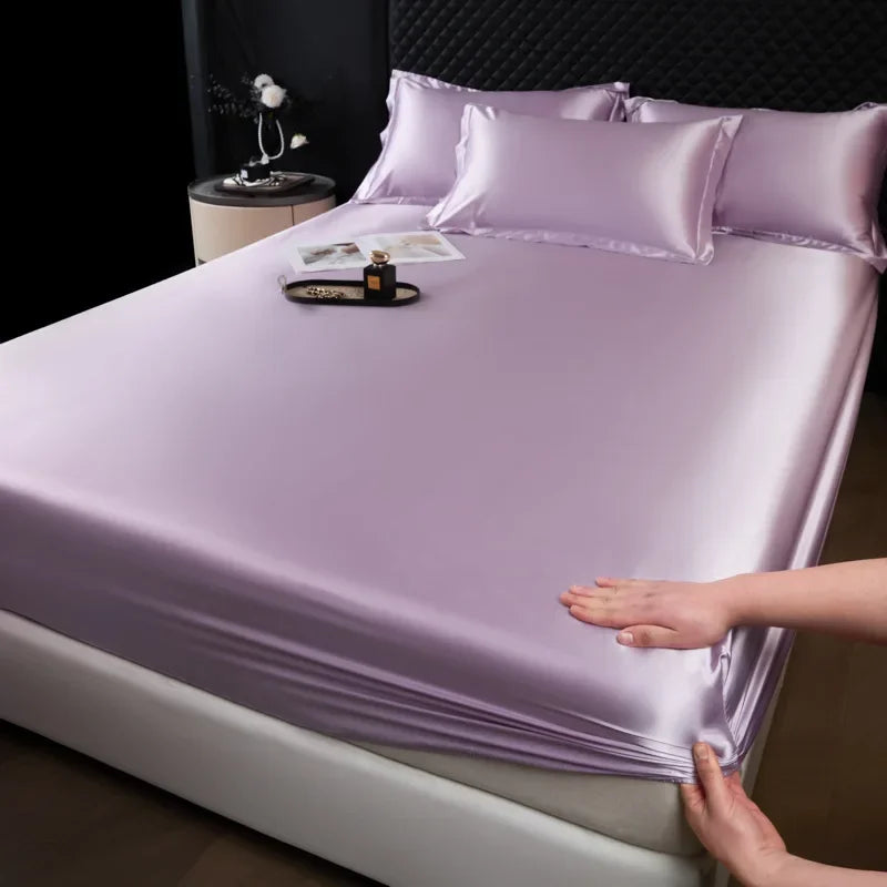 The Bauhaus Nocturne: 100% Mulberry Silk 3-Piece Fitted Sheet Set with Pillowcase Suite