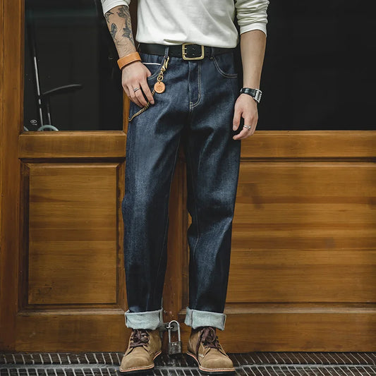 MADEN Slim Fit Straight Leg Jeans | "The Workwear" Original Selvedge Raw Rigid Denim