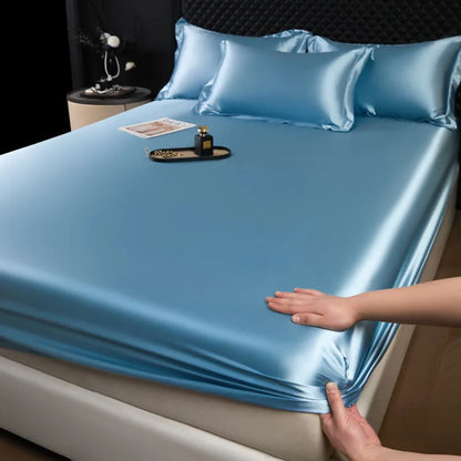 The Bauhaus Nocturne: 100% Mulberry Silk 3-Piece Fitted Sheet Set with Pillowcase Suite