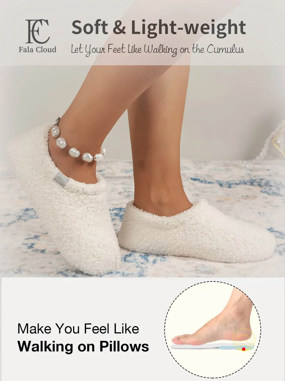 Women's Soft Curly Cozy Loafer Slippers with Polar Fleece Lining