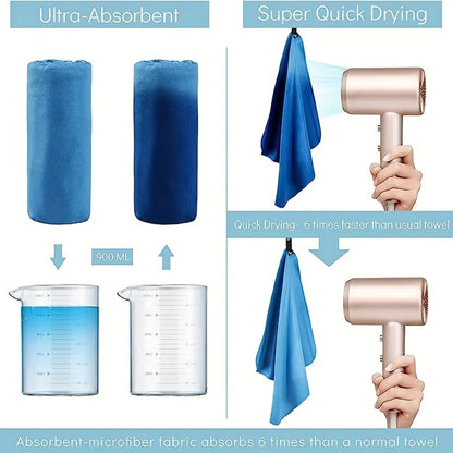 Ultra-Absorbent Microfibre Gym Towel | Quick-Drying Sports & Travel Gear