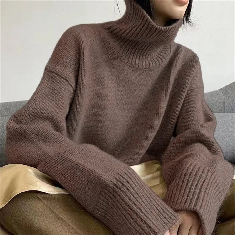 Women's Oversized Turtleneck Pullover