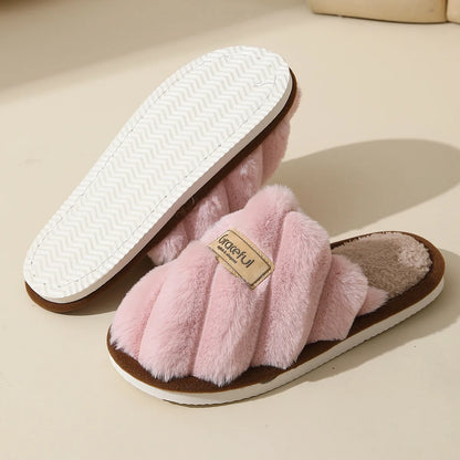 Women's Winter Warm Plush Slippers | Non-Slip, Soft Comfort for Indoor Home