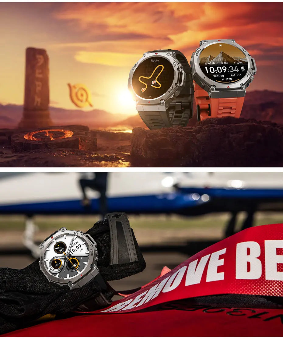 Men's T-Rex 3 GPS Smartwatch - 1.43" AMOLED, 5ATM Waterproof, Fitness Tracker for Men