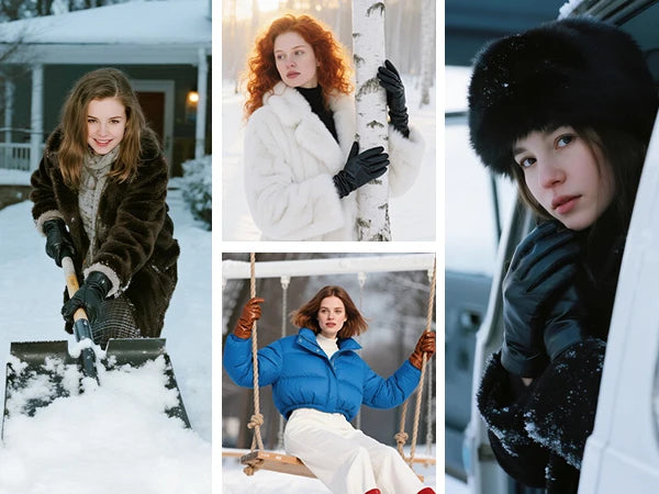 Women's Genuine Leather Winter Gloves