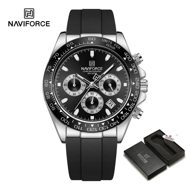 The Apex Men's Chrono Quartz Movement Watch : NAVIFORCE NF8054 Racing Speed Watch