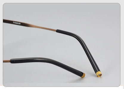 The Titan's Gaze: Men's Pure Titanium Round Polarized Sunglasses