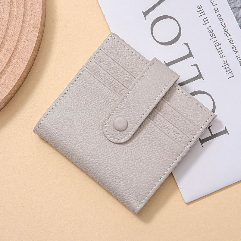 Women's Top-Grain Leather RFID Wallet | Ultra-Thin Mini Purse & Card Holder