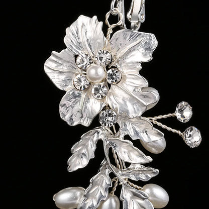 Floral Pearl & Crystal Earrings for Women