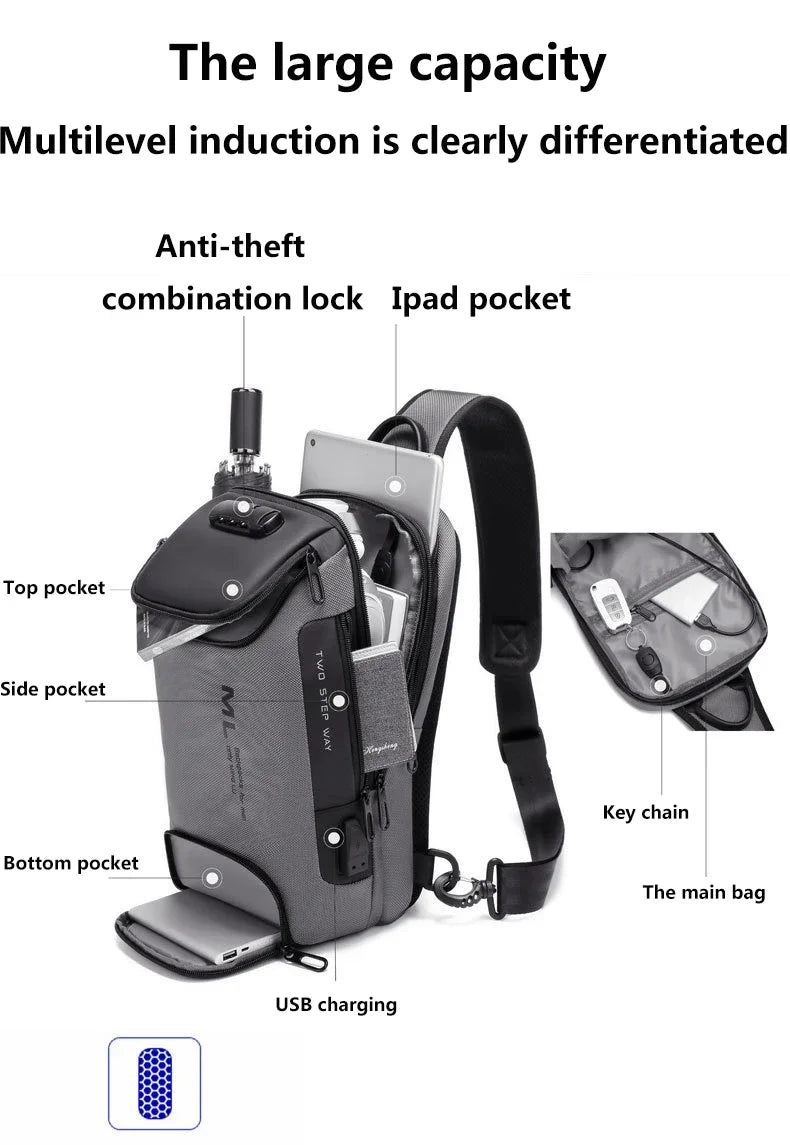 Men's Urban Anti-theft Lock Shoulder Bag