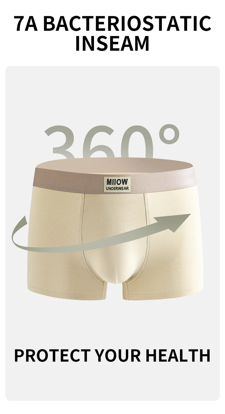 MiiOW Combed Cotton Antibacterial Plus Size Boxer Shorts (3-Pack)