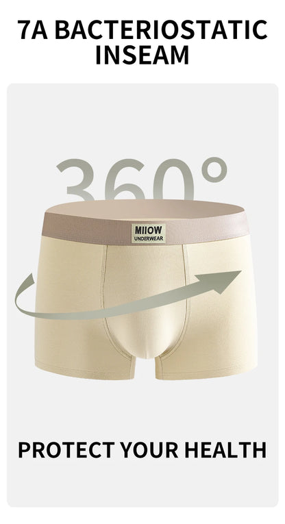 MiiOW Combed Cotton Antibacterial Plus Size Boxer Shorts (3-Pack)