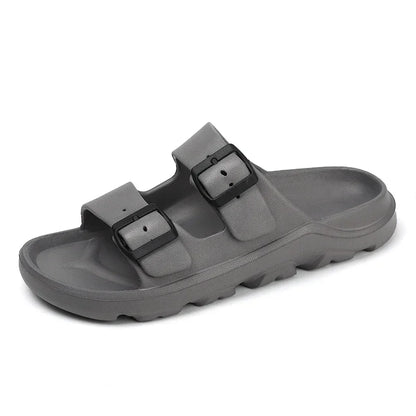The Urban Wanderer: All-Terrain Buckle Slippers Sliders