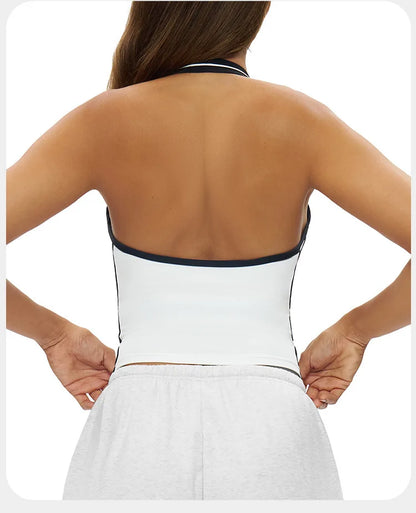 The Sculpt Halter: Retro-Chic Performance Sports Vest