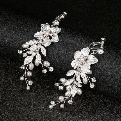 Floral Pearl & Crystal Earrings for Women