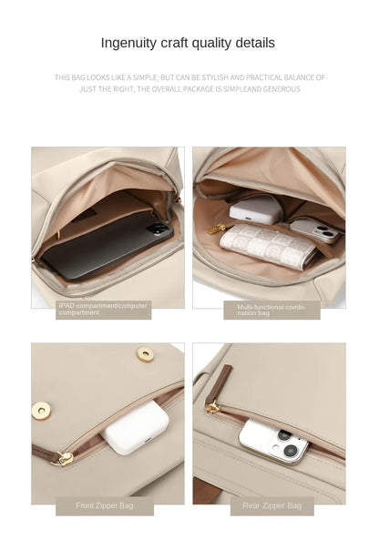 Minimalist Women's Laptop Backpack - Waterproof, Anti-Theft, & Elegant School/Work Daypack