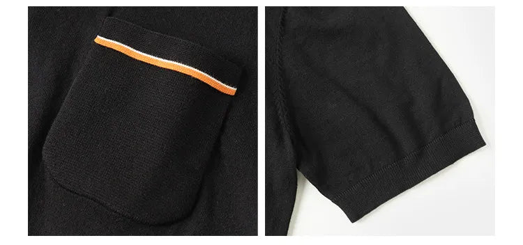 The 1940s Riviera Knit Polo Shirt Men's Vintage 1940s | 100% Combed Cotton Slim Fit Short Sleeve Casual Sportswear