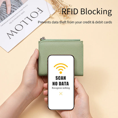 The Effortless Essential: Top Grain Leather Women's Slim Bi-Fold Wallet