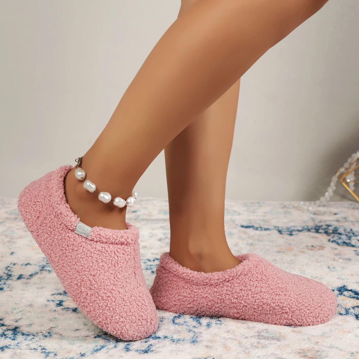 Women's Soft Curly Cozy Loafer Slippers with Polar Fleece Lining