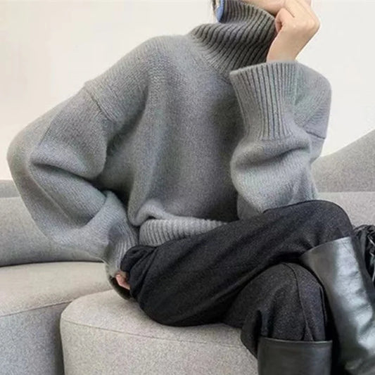 Women's Oversized Turtleneck Pullover