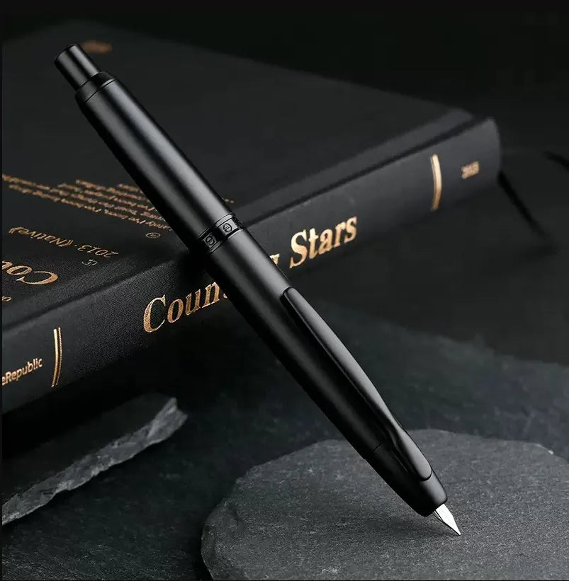 The Executive Grip: Metal Press Luxury Fountain Pen – Effortless Style, Precision Writing.