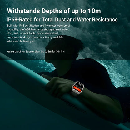 Blackview W80 Pro Rugged Smart Watch - GPS, Compass 2.0, Long Battery Life & IP68