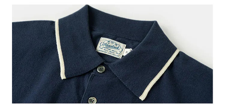 The 1940s Riviera Knit Polo Shirt Men's Vintage 1940s | 100% Combed Cotton Slim Fit Short Sleeve Casual Sportswear