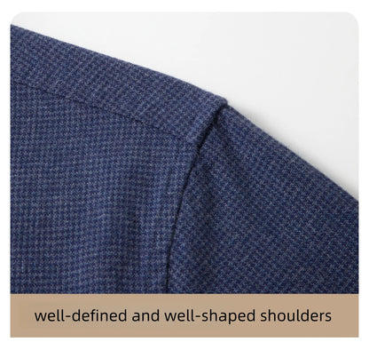 The Modernist Brushed Houndstooth Overshirt | Smart Casual Thermal Wool Blend