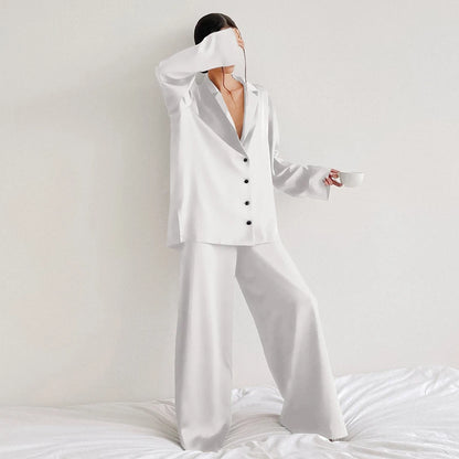 The Modern Muse: Women's Silk-Touch Satin Sleepwear Loungewear Set
