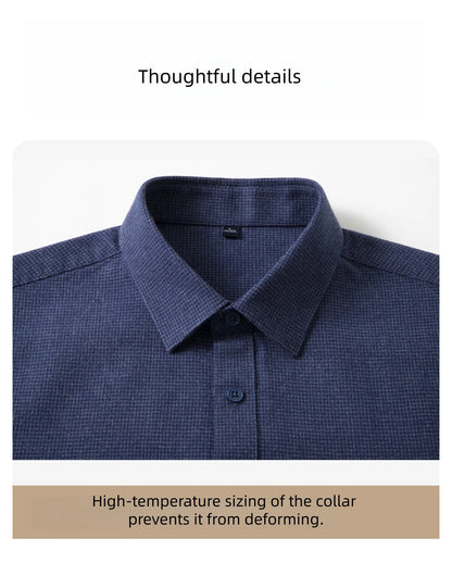 The Modernist Brushed Houndstooth Overshirt | Smart Casual Thermal Wool Blend