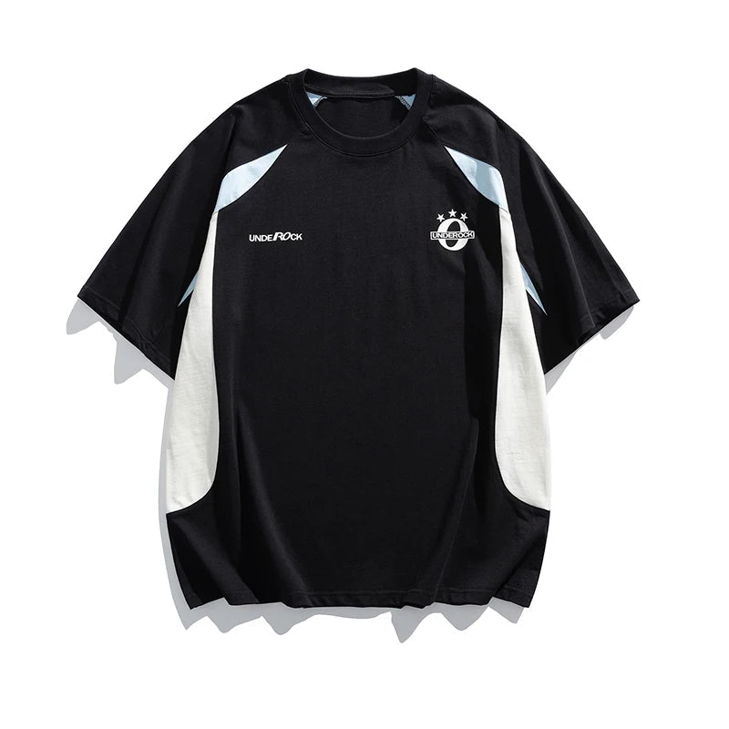 The Off-Pitch Essential: Retro-Sport Patchwork Tee