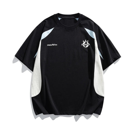 The Off-Pitch Essential: Retro-Sport Patchwork Tee