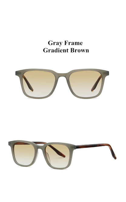 Gray frame gradient brown sunglasses on a white background