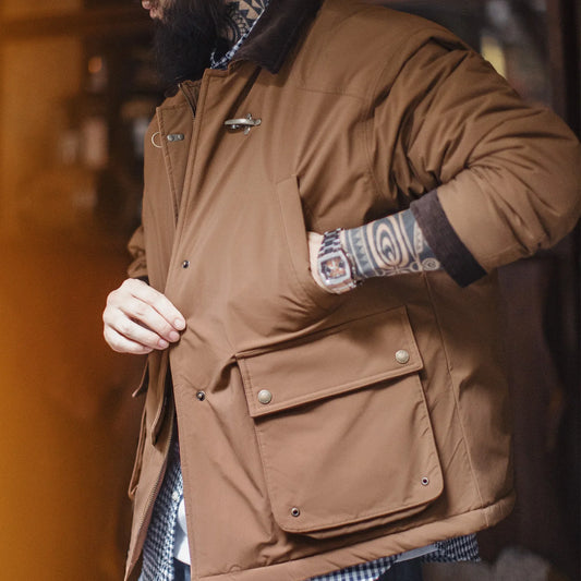 Men's Vintage REPRODUCTION Hunting Jacket | Corduroy Collar Barn Coat for Men