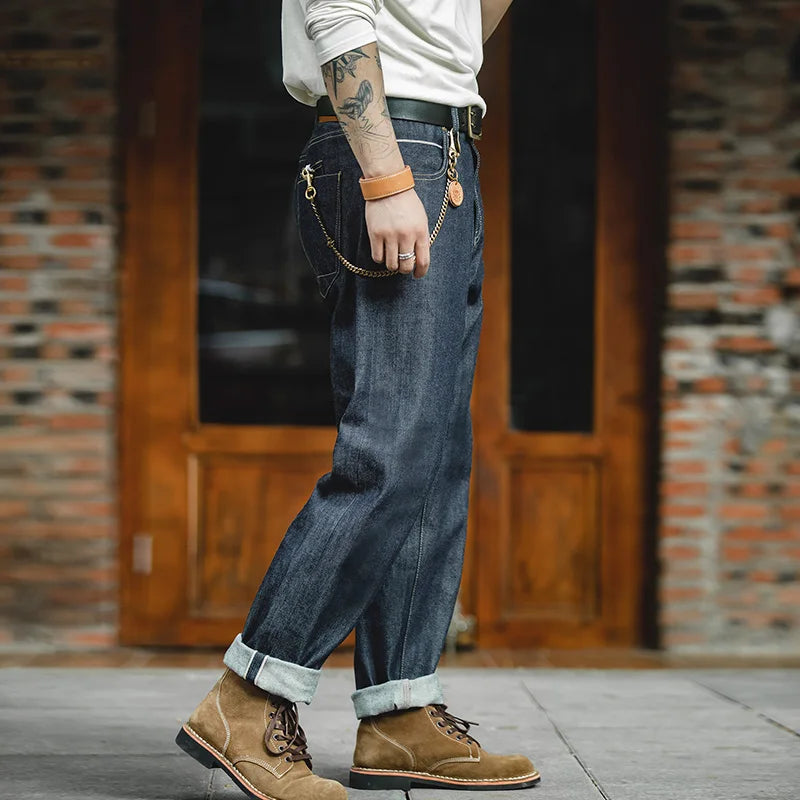 MADEN Slim Fit Straight Leg Jeans | "The Workwear" Original Selvedge Raw Rigid Denim