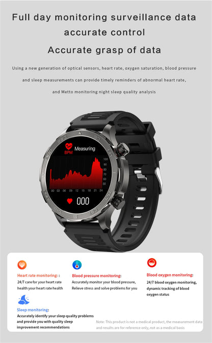 Men's GPS Sports Smartwatch: 1.53" HD Screen, Bluetooth Calling, Compass, & NFC Access