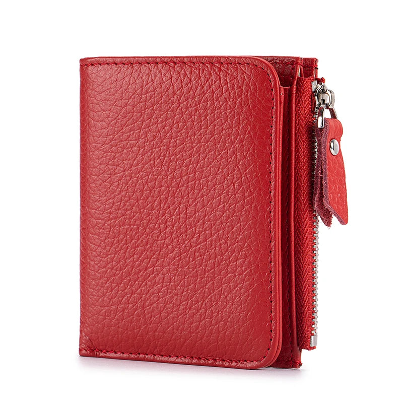 The Effortless Essential: Top Grain Leather Women's Slim Bi-Fold Wallet