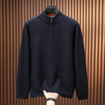 Men's Stand Collar Half Zip Knit