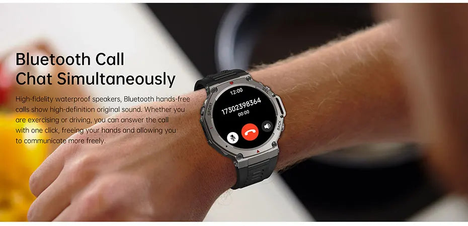 Men's T-Rex 3 GPS Smartwatch - 1.43" AMOLED, 5ATM Waterproof, Fitness Tracker for Men
