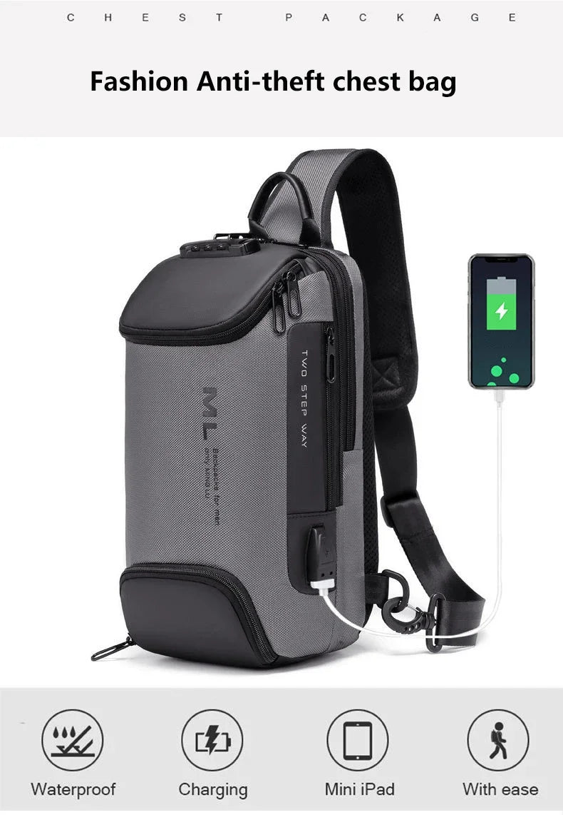 Men's Urban Anti-theft Lock Shoulder Bag