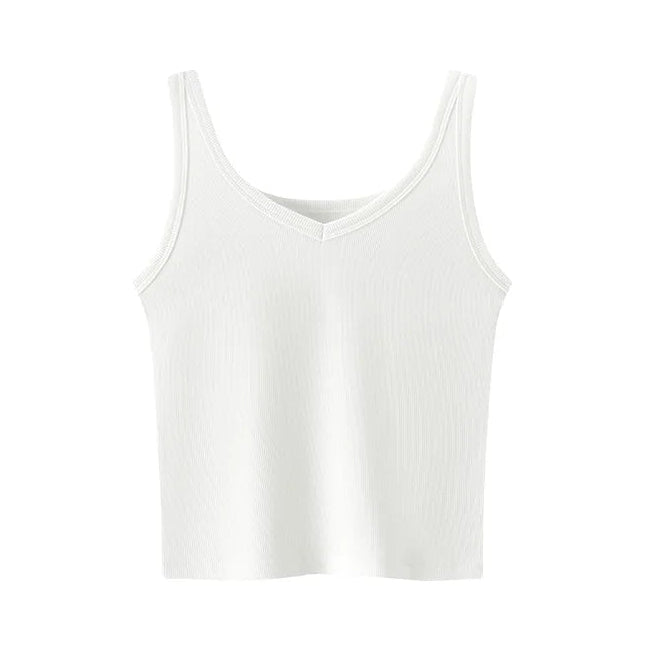 White tank top on a white background with text 'Color Shows' and 'Positive'.