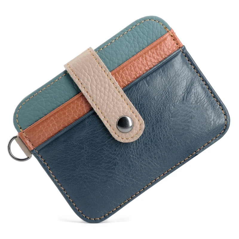 Unisex Top Grain Leather Slim Wallet | Ultra-Thin Mini Purse & Card Holder