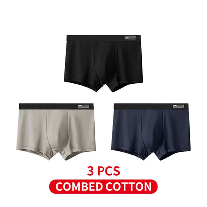 MiiOW Combed Cotton Antibacterial Plus Size Boxer Shorts (3-Pack)