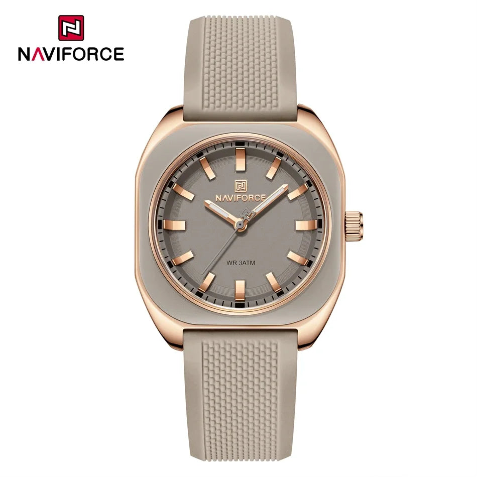 The Naviforce Polygon Women's Watch: Sculpted Simplicity for the Modern Wardrobe