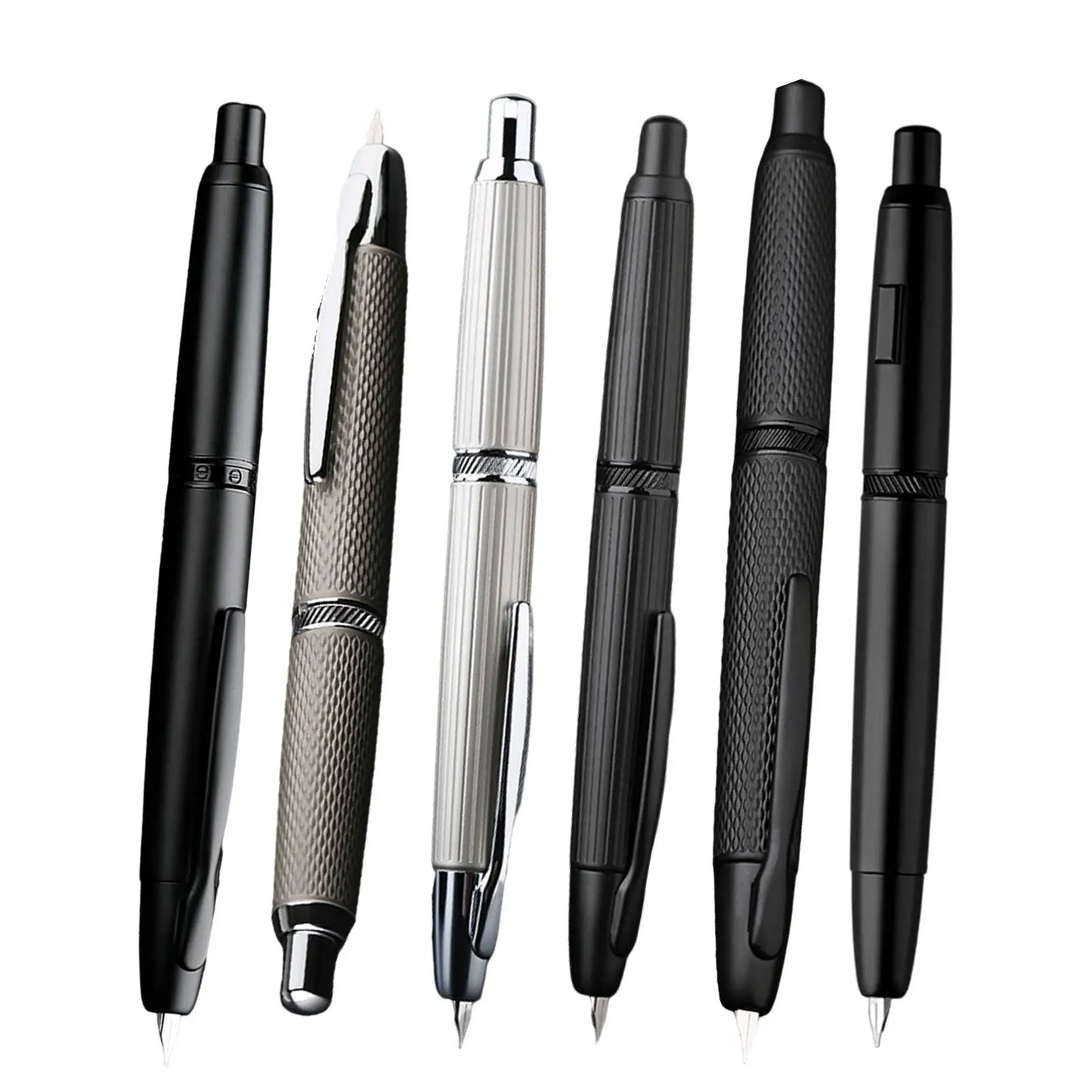 The Executive Grip: Metal Press Luxury Fountain Pen – Effortless Style, Precision Writing.