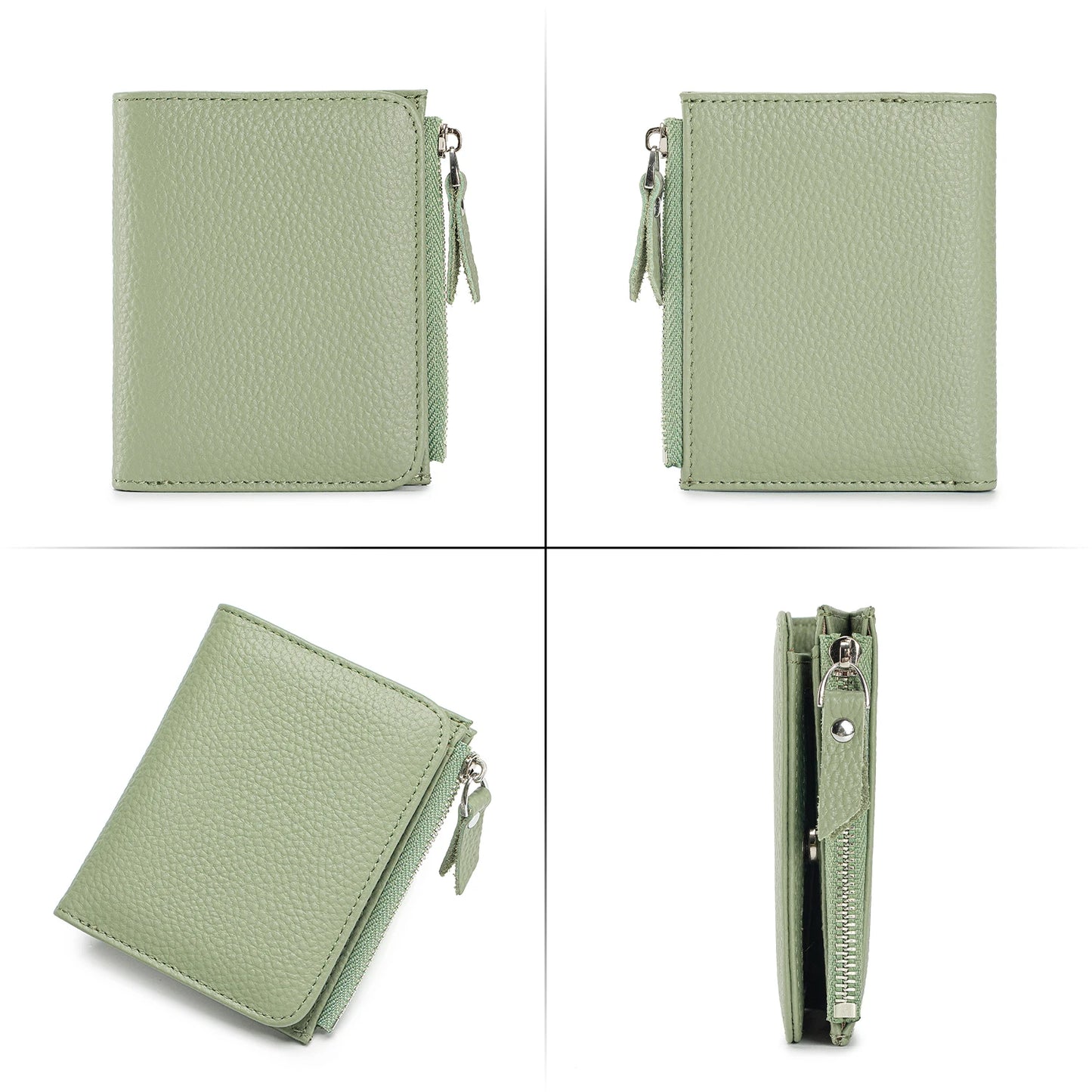 The Effortless Essential: Top Grain Leather Women's Slim Bi-Fold Wallet