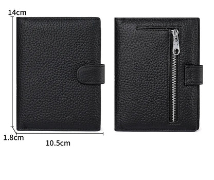 The Jetset Nomad: Pebbled Leather RFID Passport & Travel Wallet