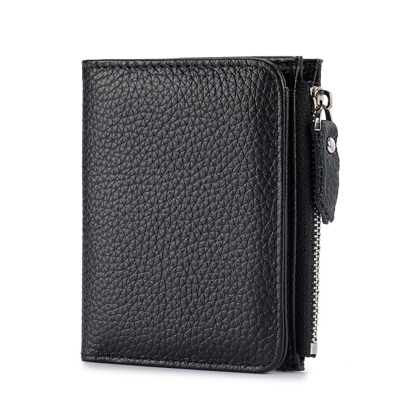 The Effortless Essential: Top Grain Leather Women's Slim Bi-Fold Wallet